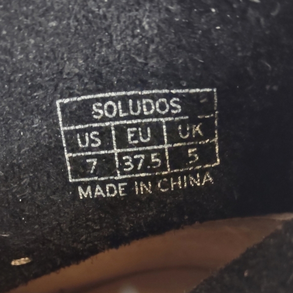Soludos Black Suede Booties Size 7 - Picture 7 of 10